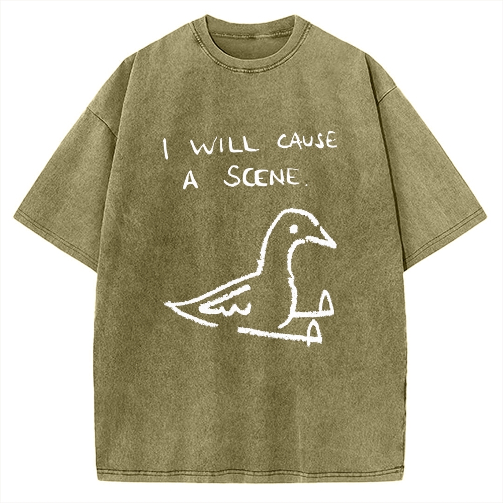 Pigeon Cause Trouble Meme Vintage Washed T-shirt