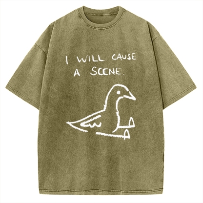 Pigeon Cause Trouble Meme Vintage Washed T-shirt