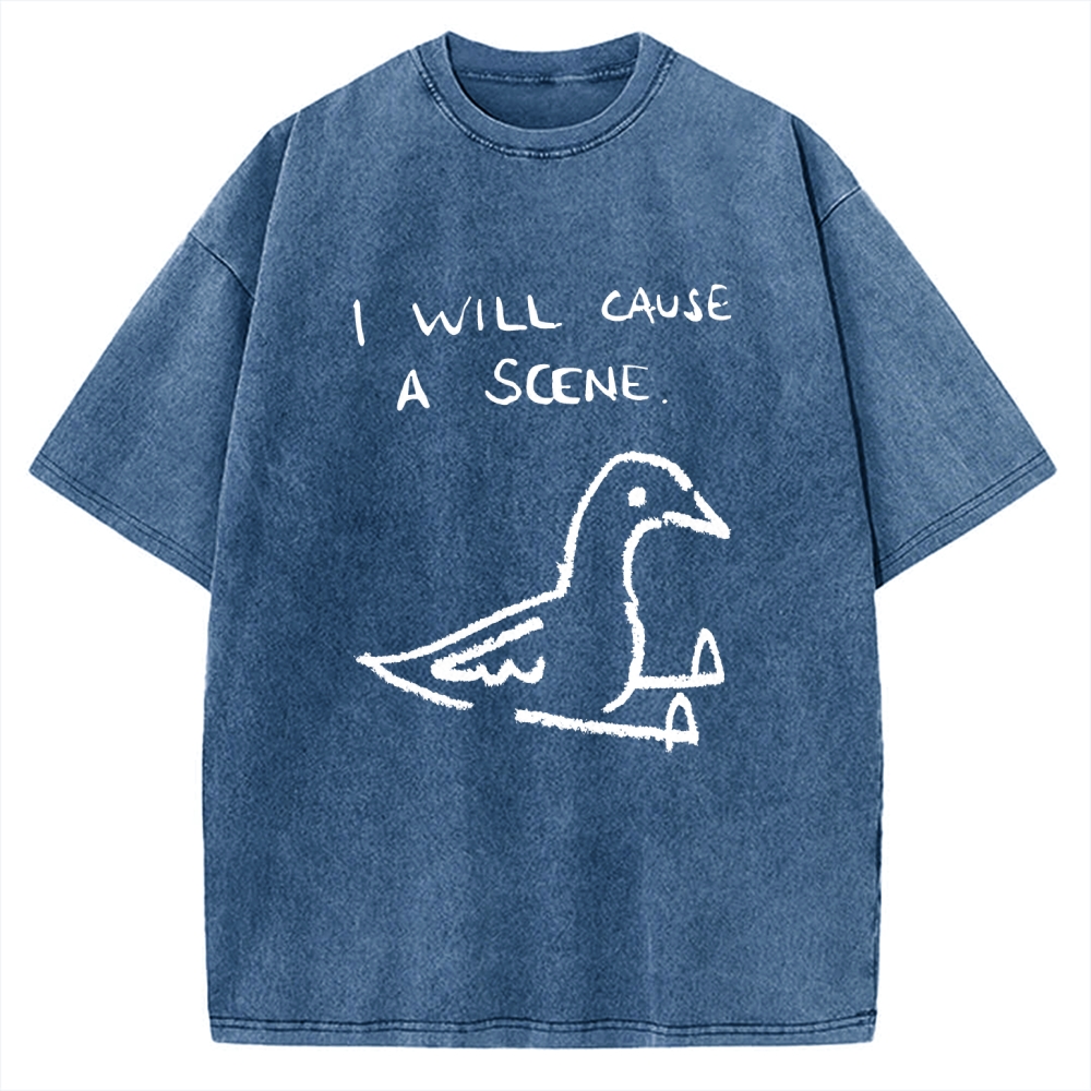 Pigeon Cause Trouble Meme Vintage Washed T-shirt