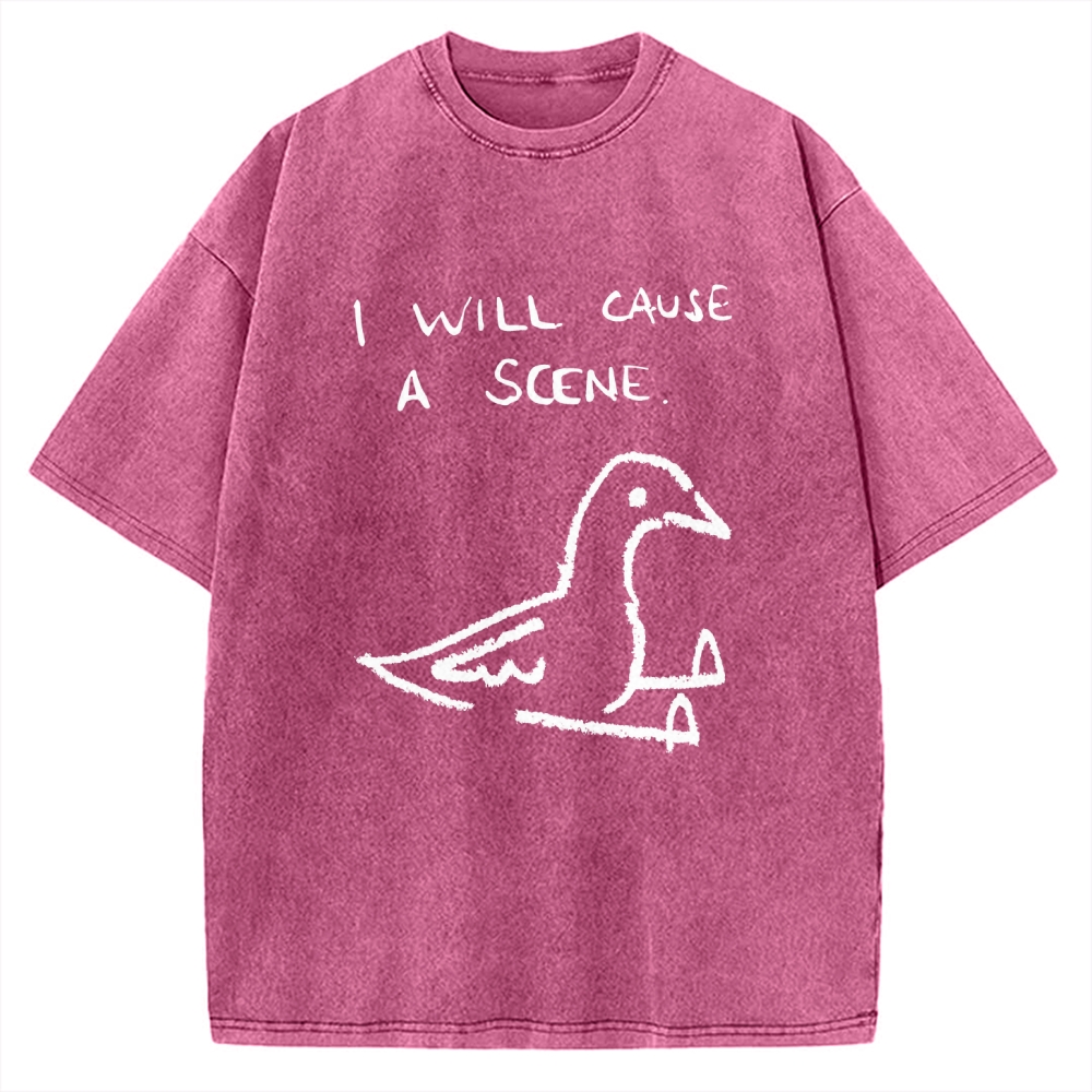 Pigeon Cause Trouble Meme Vintage Washed T-shirt