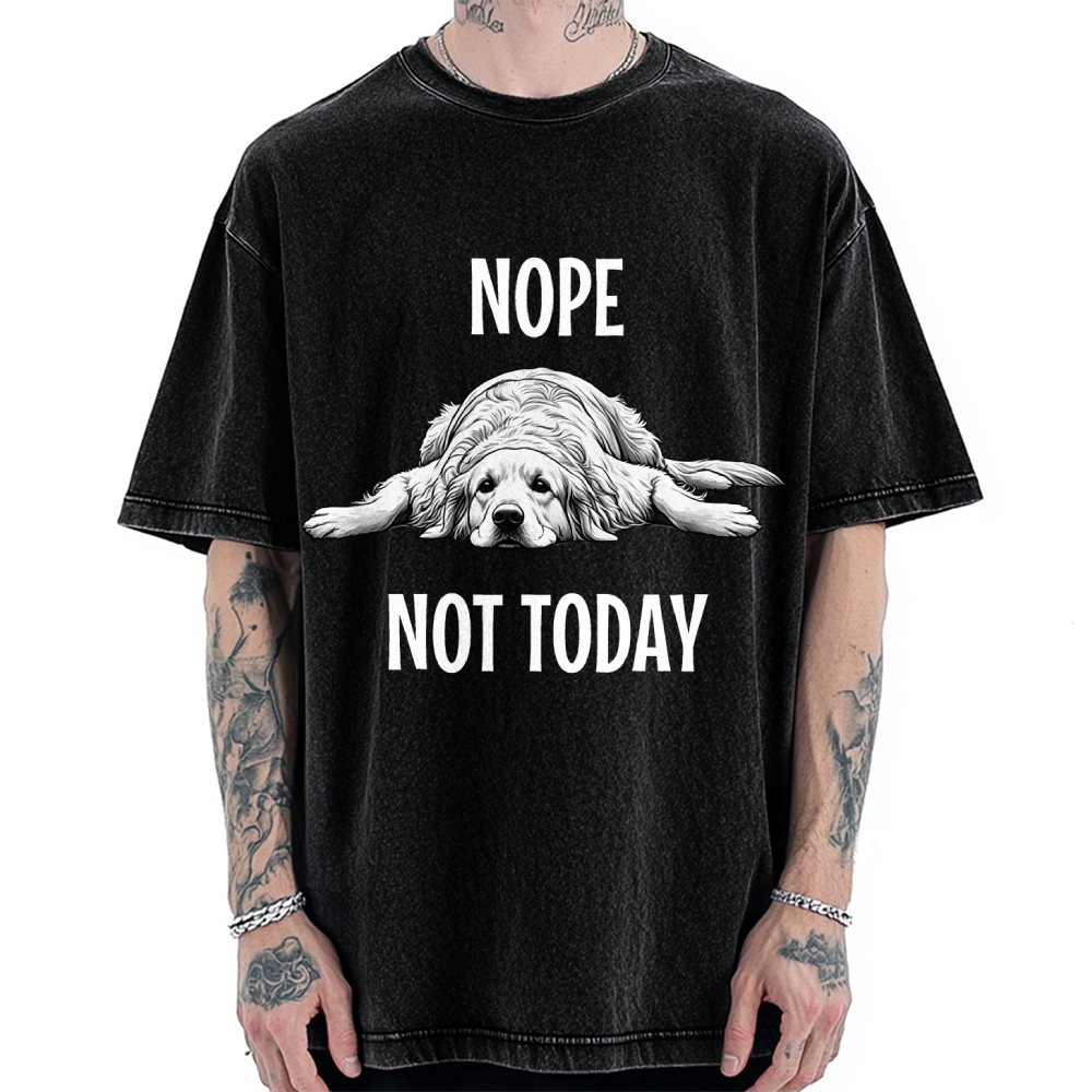 Nope Not Today Dog Vintage Washed T-shirt