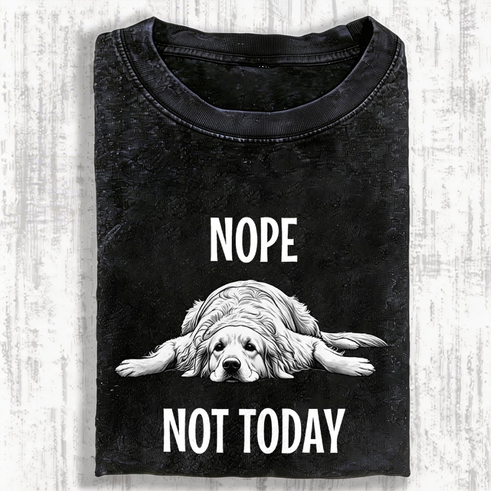 Nope Not Today Dog Vintage Washed T-shirt