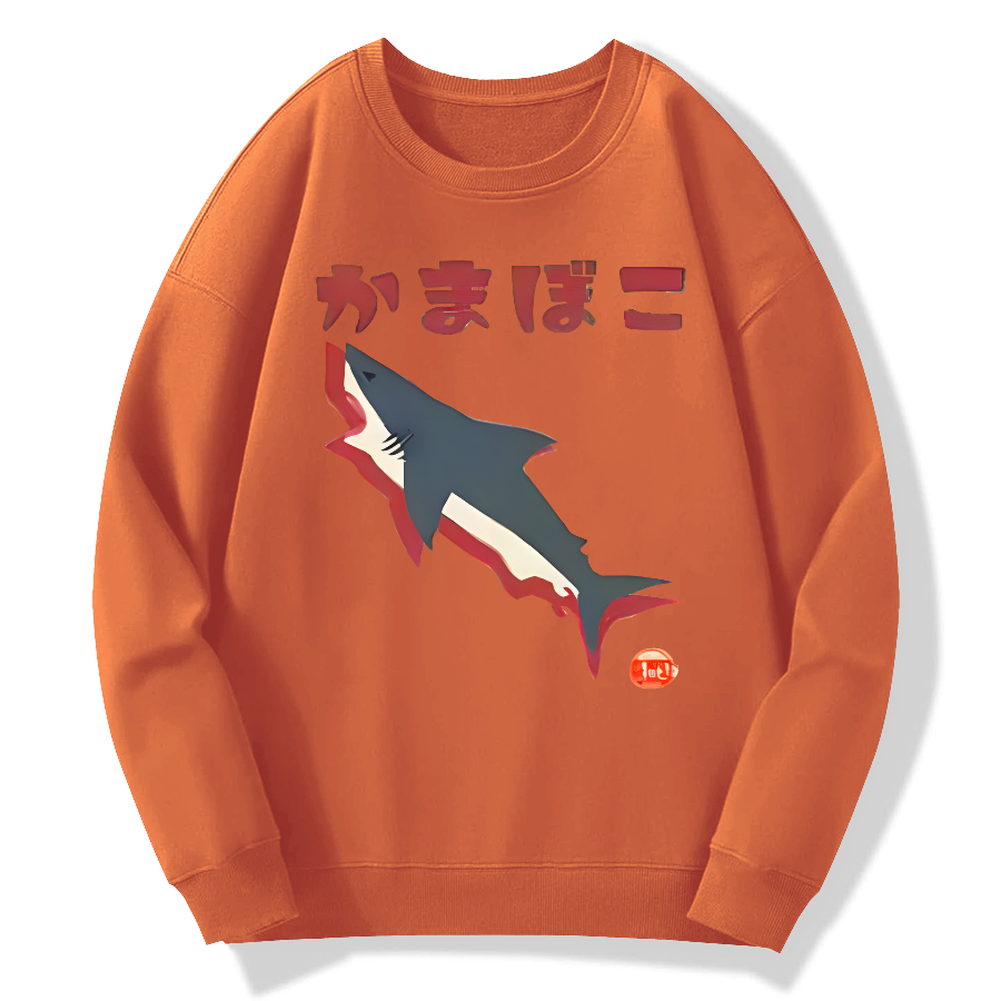 Great White Shark Japanese Retro Cotton Pullover Sweatshirt