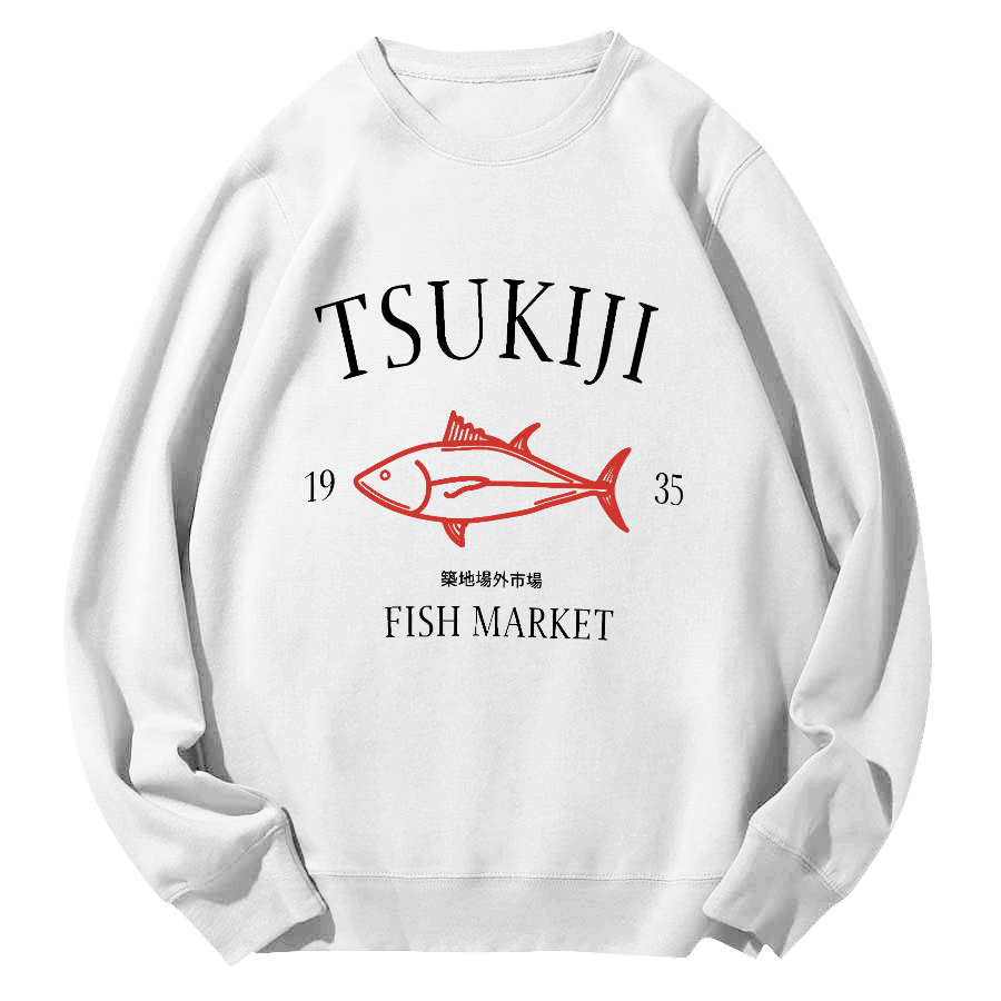 Japan's Tsukiji Off Market Round Neck Sweatshirt-Zazasy