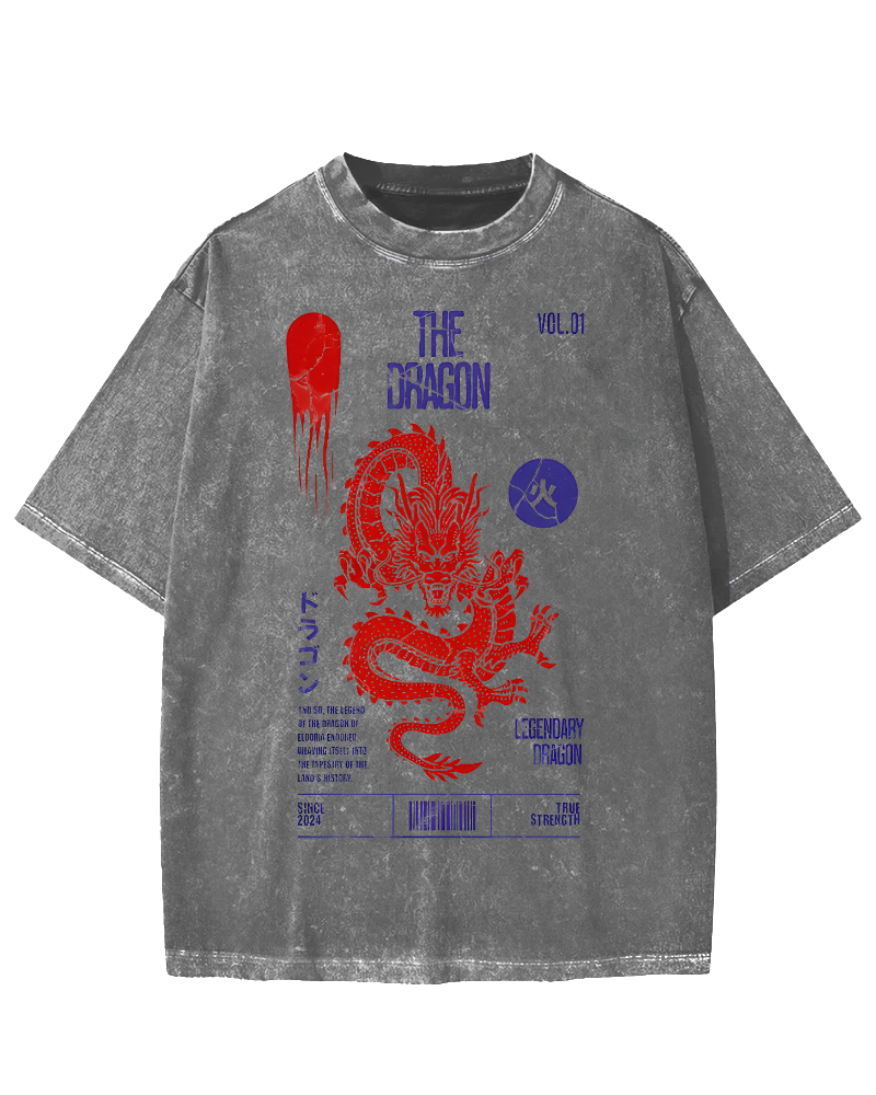 Japanese Dragon Vintage Washed T-shirt