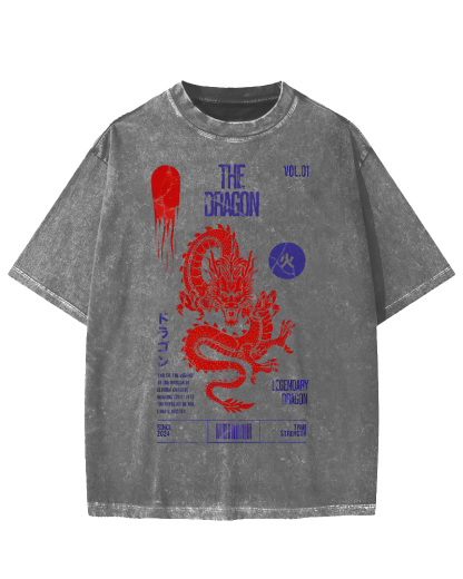 Japanese Dragon Vintage Washed T-shirt