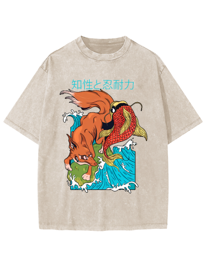 Intellectual Endurance Japanese Style Vintage Distressed T-shirt-Zazasy