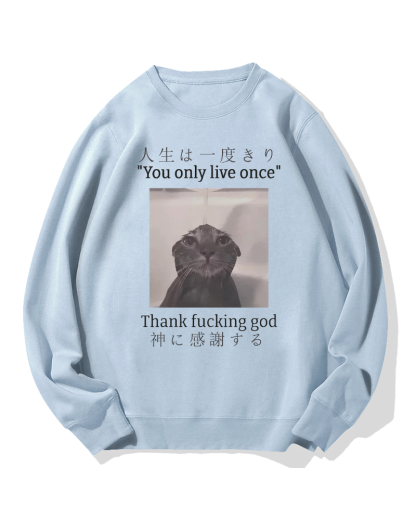 Funny Meme Cat Cotton Sweatshirt