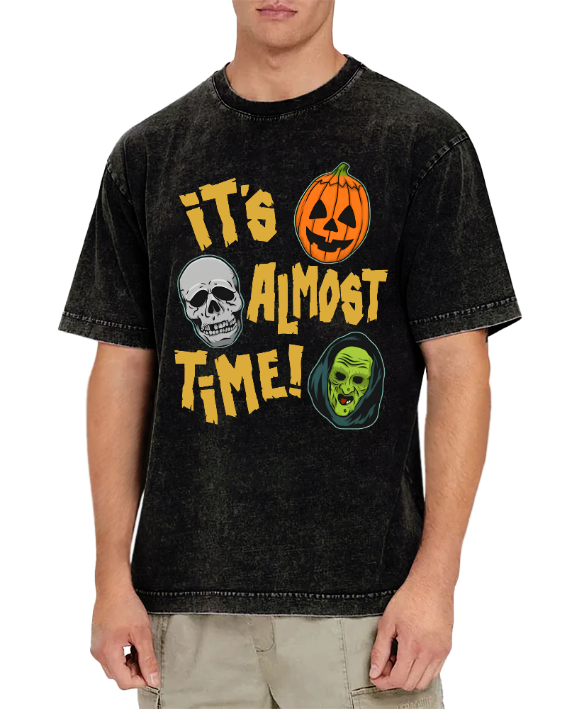 It‘s Almost Time ﻿ Vintage Washed T-shirt-Zazasy