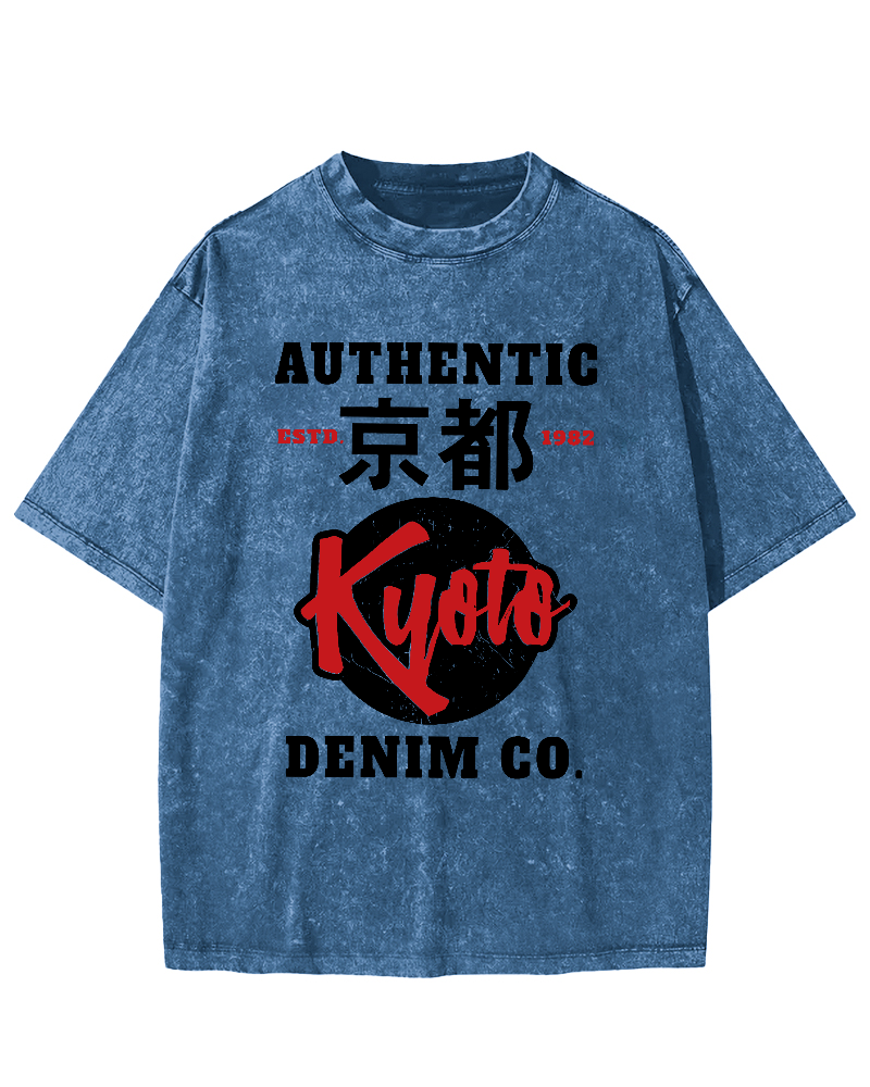 Kyoto, Japan Vintage Washed T-shirt-Zazasy