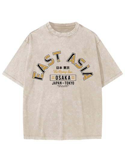 Kyoto Personalized Font Vintage Washed T-shirt-Zazasy