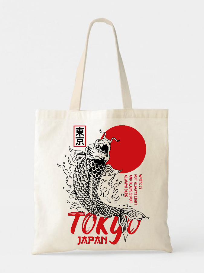 Tokyo Koi Canvas Bag-Zazasy