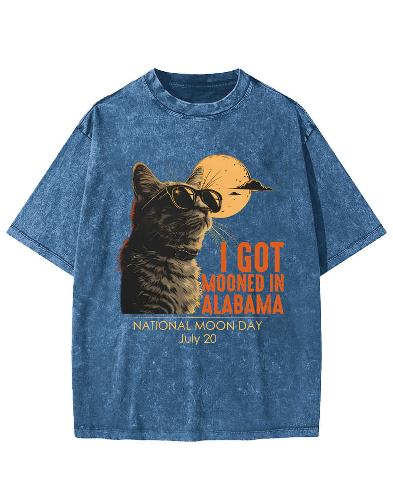 I Got Moonde In Alabama Vintage Washed T-shirt-Zazasy