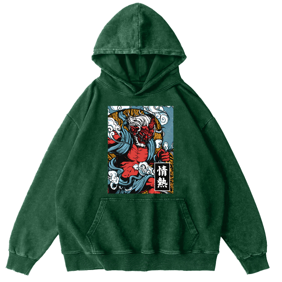 Passionate Japanese Style Image Vintage Distressed Hoodie-Zazasy