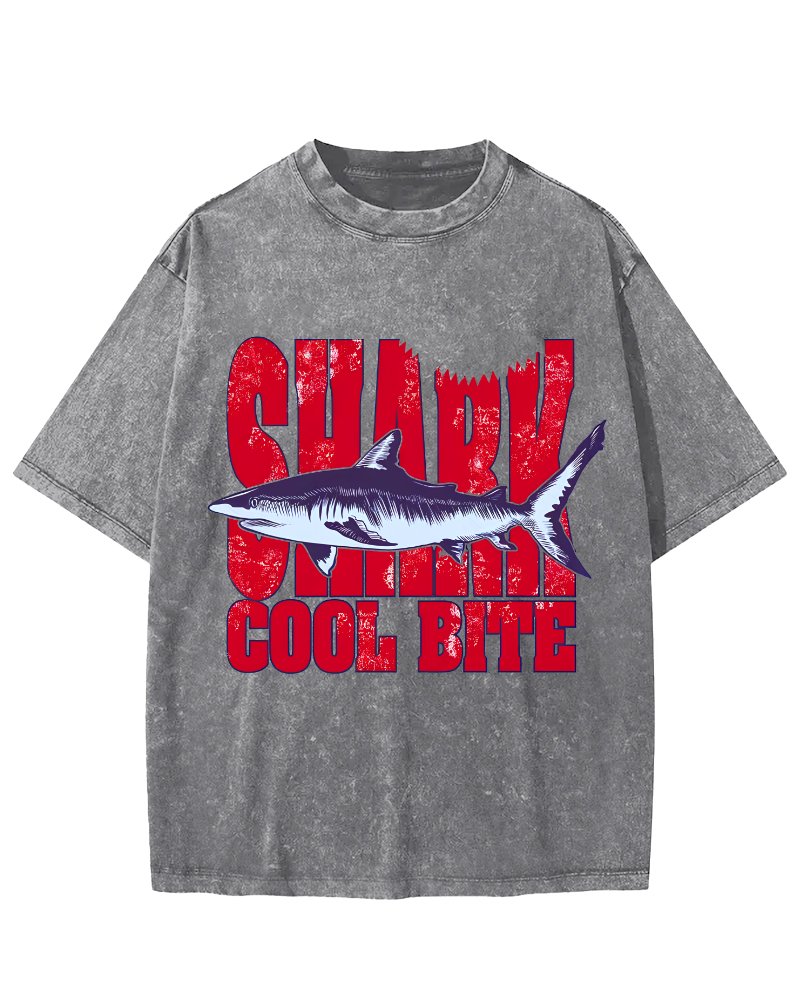 Shark Vintage Washed T-shirt-Zazasy