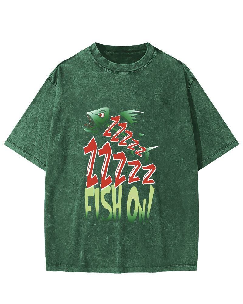 Personalized Sea Fish Bone Pattern Vintage Distressed T-shirt-Zazasy