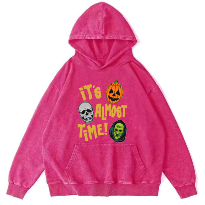 It‘s Almost Time ﻿ Vintage Washed Hoodie-Zazasy