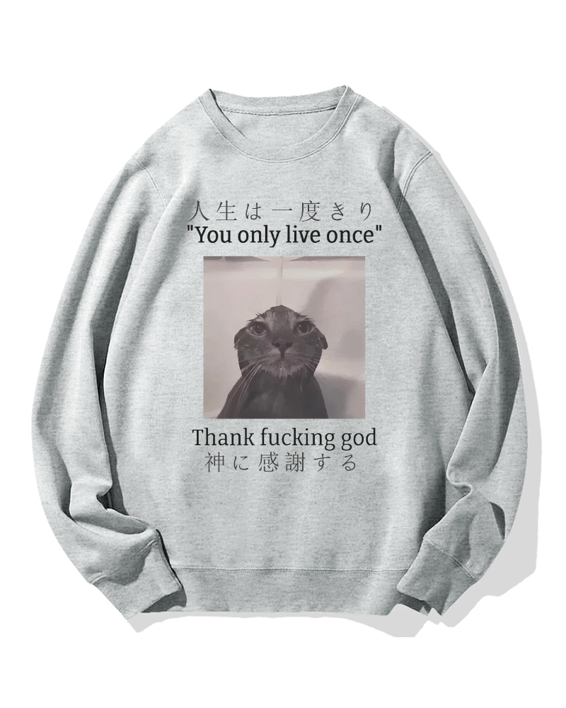 Funny Meme Cat Cotton Sweatshirt