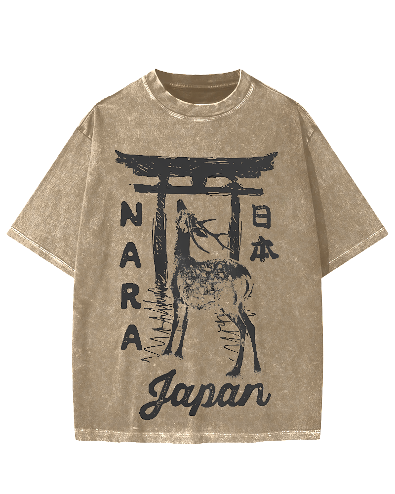 Nara Japan Vintage Washed T-shirt