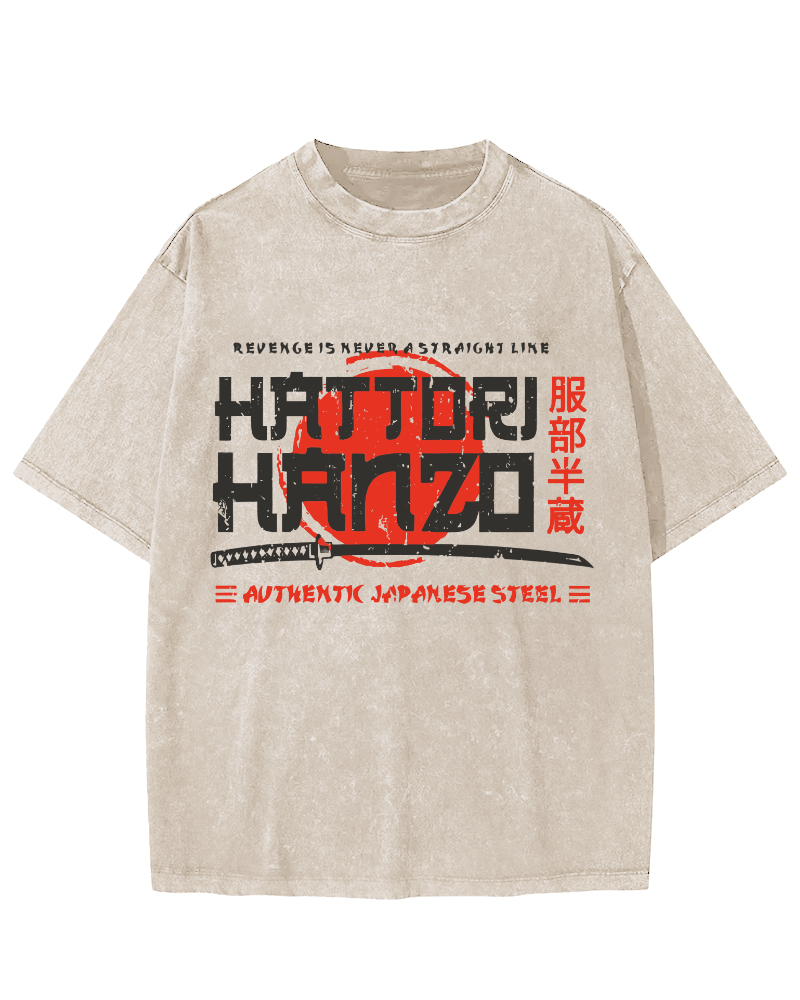Hattori Hanzo  Vintage Washed T-shirt-Zazasy