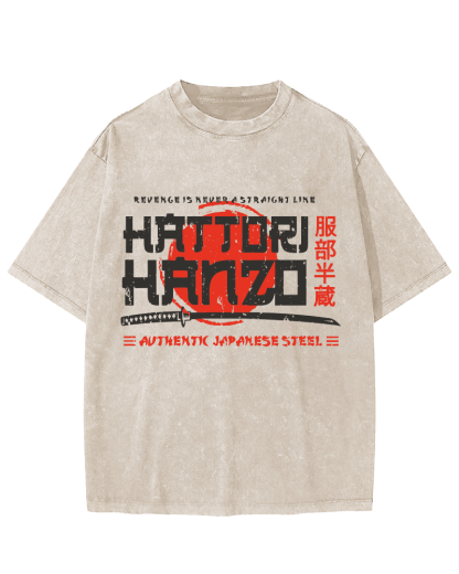 Hattori Hanzo  Vintage Washed T-shirt-Zazasy