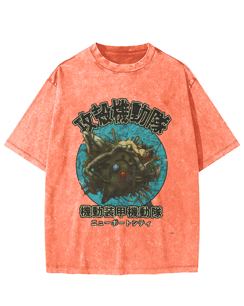 Japanese Armored Mechanical Team Vintage Distressed T-shirt-Zazasy