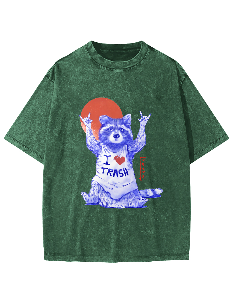 I Love Trash Vintage Distressed T-shirt-Zazasy