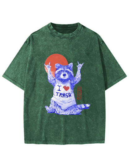 I Love Trash Vintage Distressed T-shirt-Zazasy