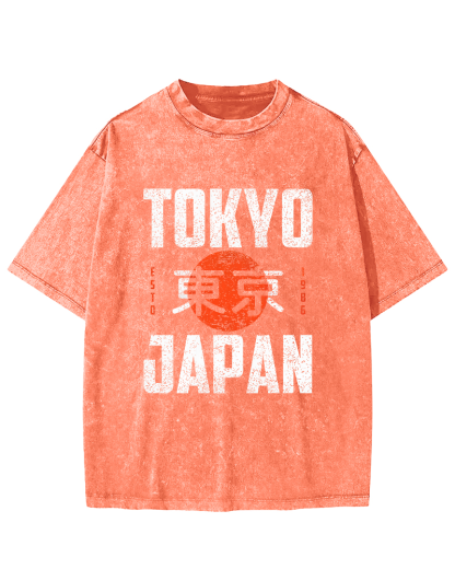 Tokyo Script in Japan Vintage Distressed T-shirt-Zazasy