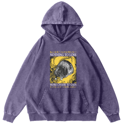 Mouse Pattern Japanese Sstyle Vintage Distressed Hoodie-Zazasy