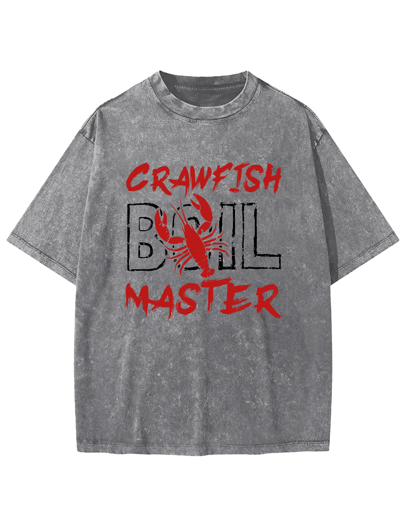 Crawfish Master Japanese Vintage Washed T-shirt-Zazasy