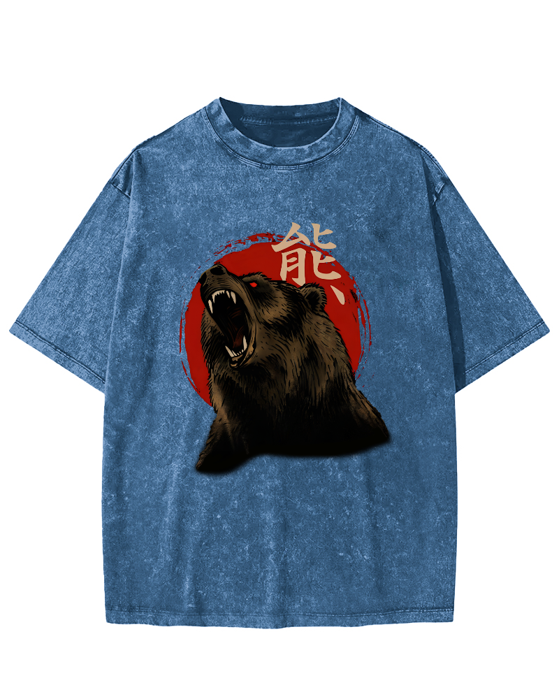 Brown Bear Vintage Distressed T-shirt-Zazasy