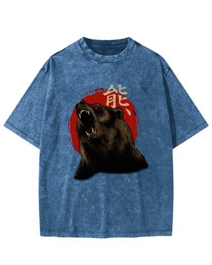 Brown Bear Vintage Distressed T-shirt-Zazasy