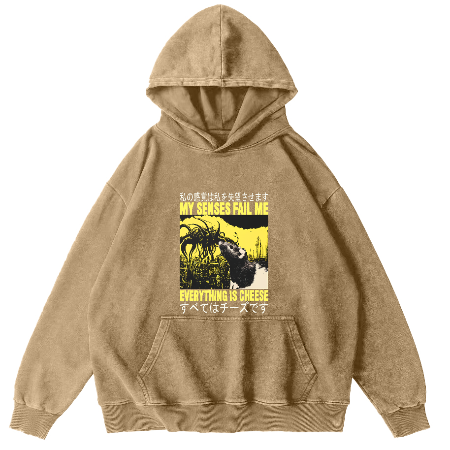 Mouse Pattern Japanese Style Vintage Distressed Hoodie-Zazasy