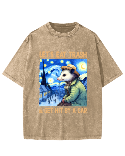 Lets Eat Trash Vintage Distressed T-shirt-Zazasy