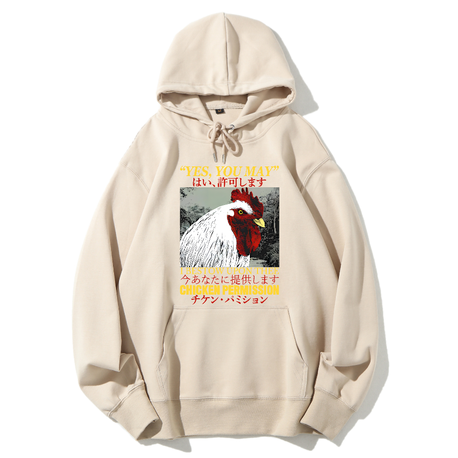 Chicken Permission Cotton Hoodie