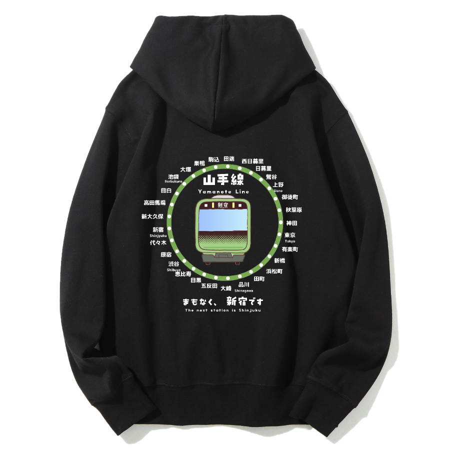 Yamanote Line Map & Info Cotton Hoodie