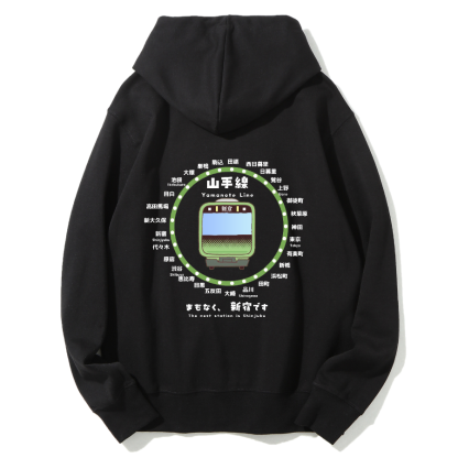 Yamanote Line Map & Info Cotton Hoodie