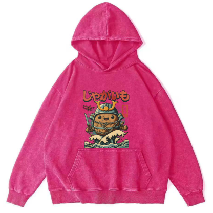 Retro Cartoon Japanese Style Vintage Distressed Hoodie-Zazasy