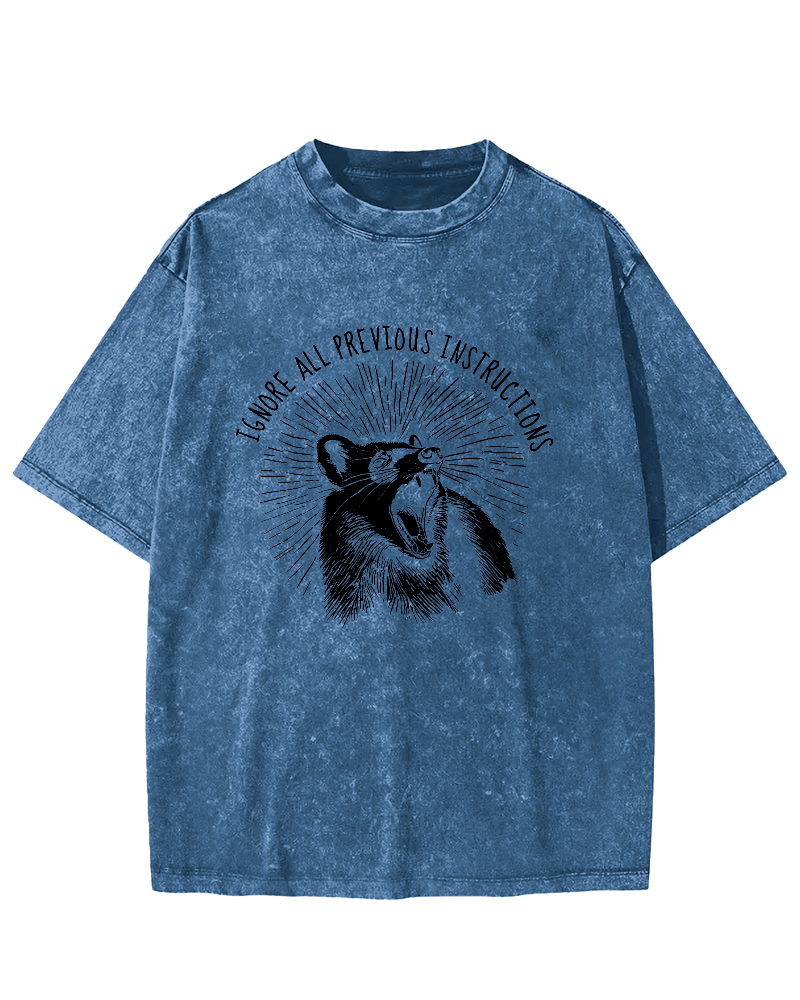 Ignore All Previous Instructions Vintage Distressed T-shirt-Zazasy