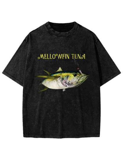 Japanese Tuna Pattern Vintage Distressed T-shirt-Zazasy