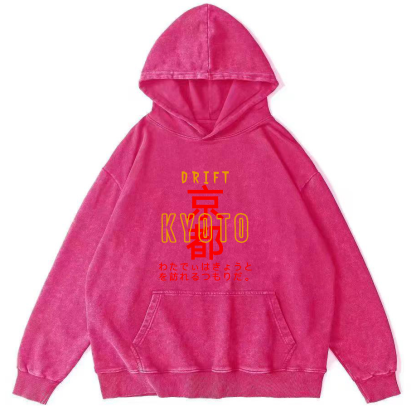 Kyoto, Japan Vintage Washed Hoodie-Zazasy