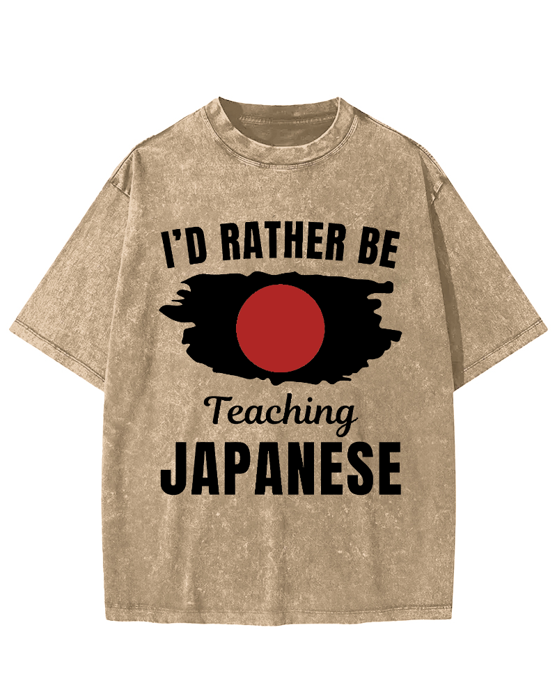 Id Rather Be Japanese  Vintage Washed T-shirt-Zazasy