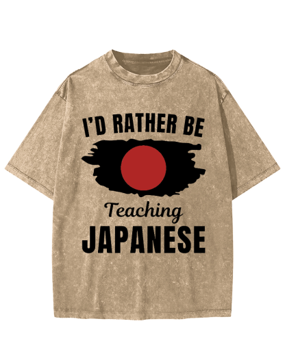 Id Rather Be Japanese  Vintage Washed T-shirt-Zazasy