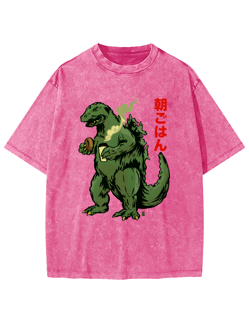 The Big Monster Eating Breakfast Vintage Distressed T-shirt