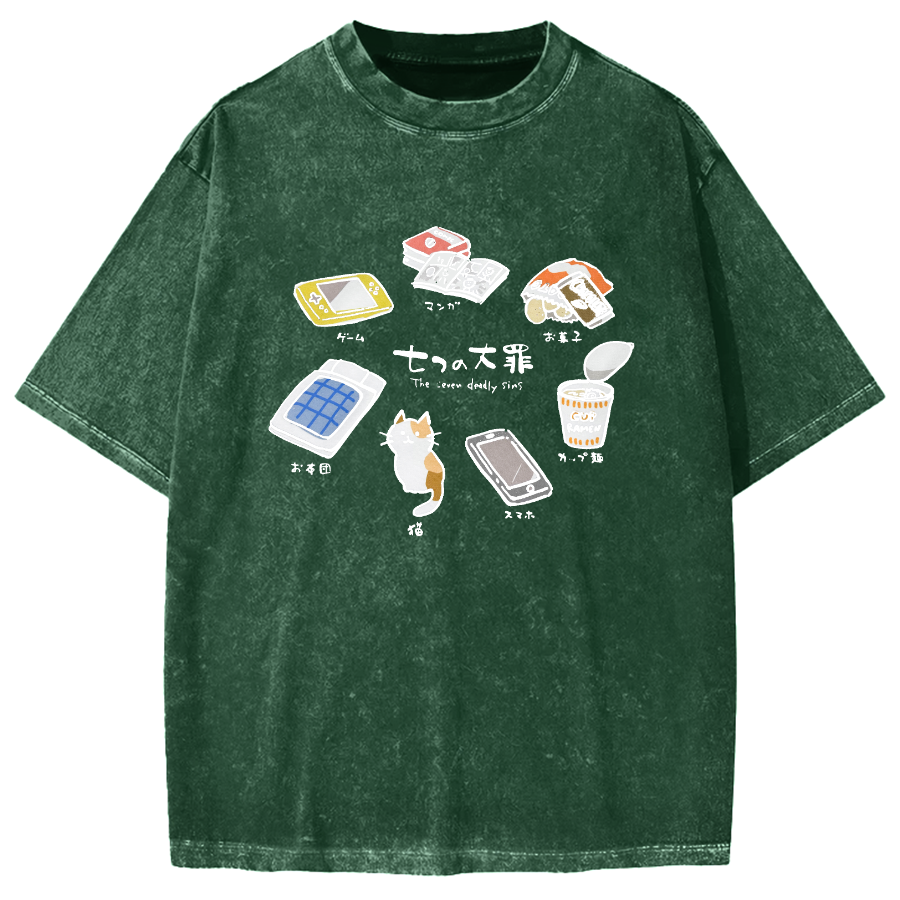 The Seven Deadly Sins Japanese Vintage Washed T-shirt