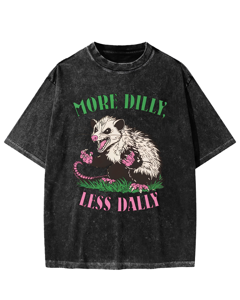 More Dilly Less Dally Vintage Distressed T-shirt-Zazasy