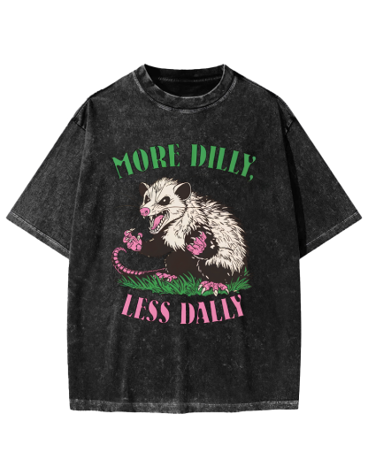 More Dilly Less Dally Vintage Distressed T-shirt-Zazasy