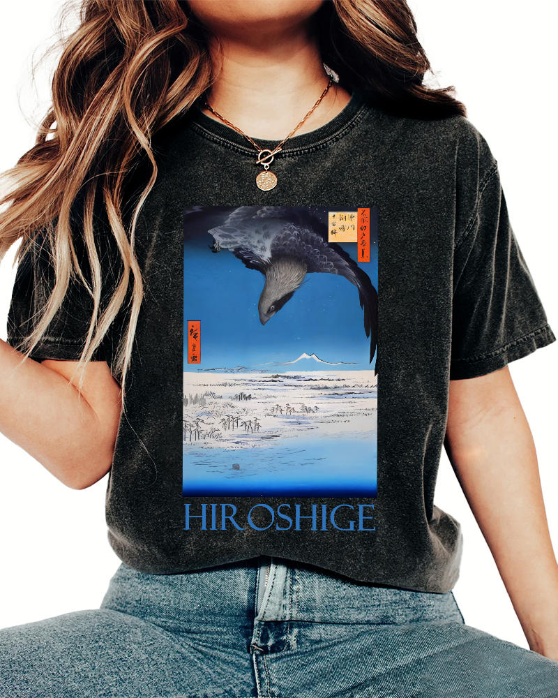 Hiroshige  Vintage Washed T-shirt-Zazasy