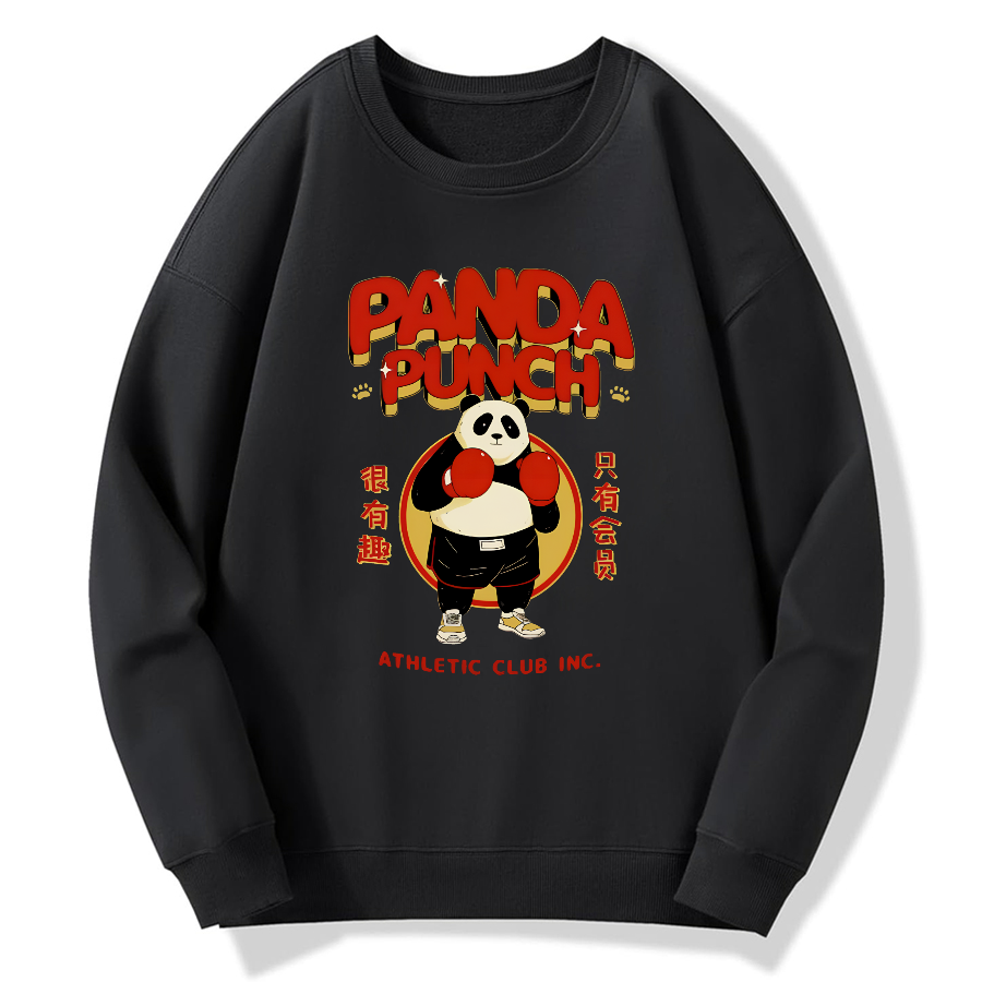 Panda Boxing Sports Club Cotton Pullover Sweatshirt